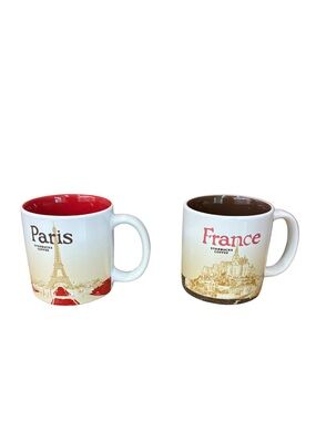 Starbucks Collector Series Demitasse Paris & France Set - Ceramic 3oz 89ml